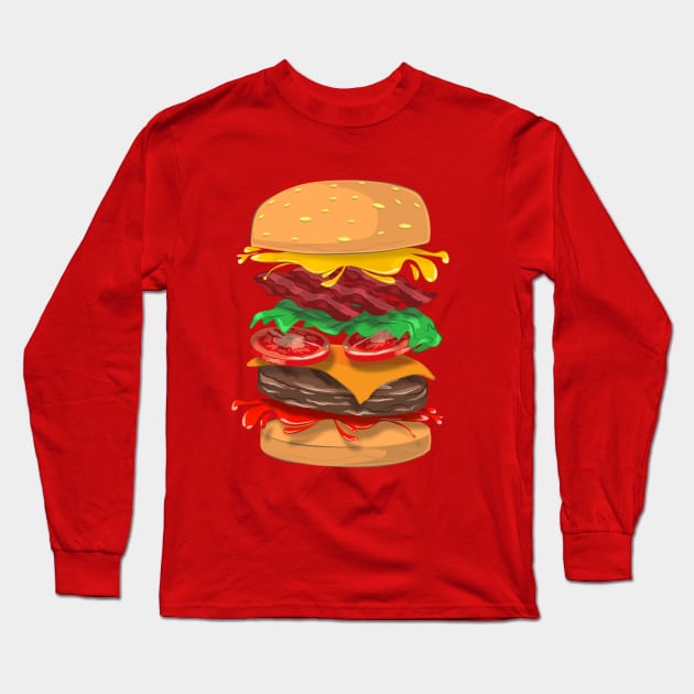 Burger lovin' Long Sleeve T-Shirt by carlcelino